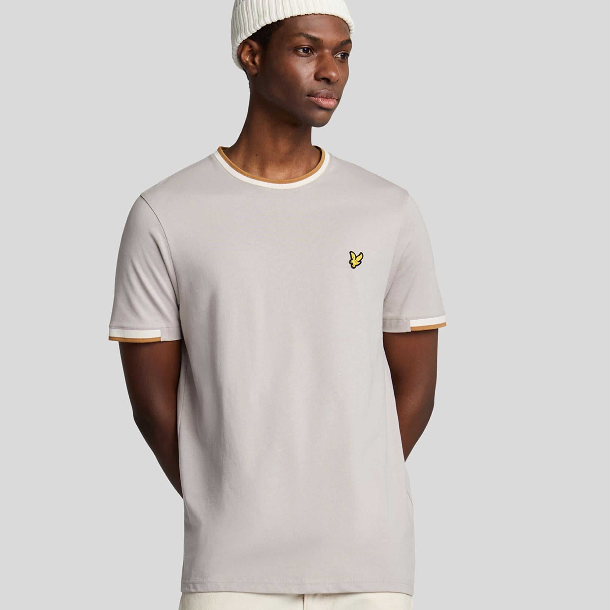 Lyle & Scott Half Tipped T-Shirt Pale Grey